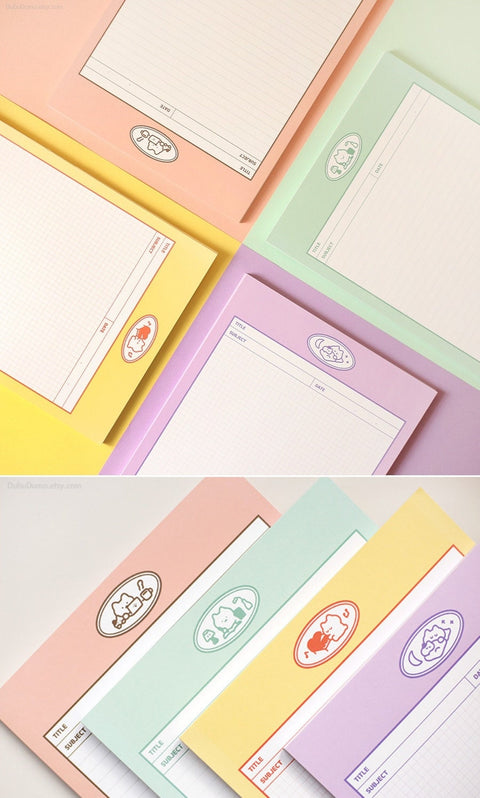 B5 Grid & Lined Notepads Cat [8types] | Memo Pads