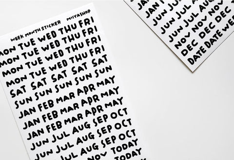 Uncut Sticker [Chubby Handwriting Day and Month] | Deco Sticker