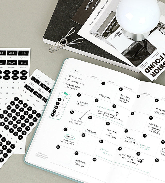 This & That Diary Date Day Number Sticker Set [2types] – dubudumo