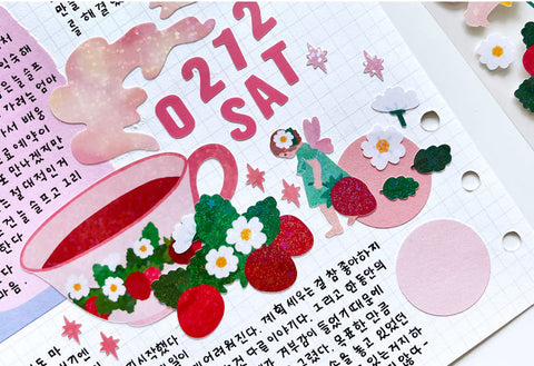 Strawberry Seal Sticker [3types] | Deco Sticker