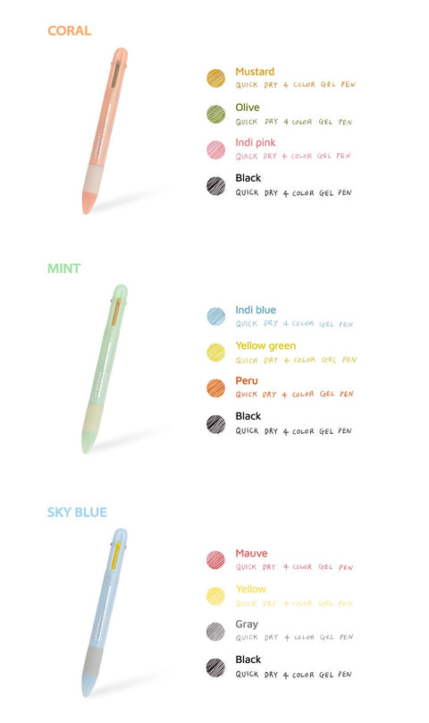 LIFE & PIECES 4colors Gel Pen New 0.4mm [5colors]