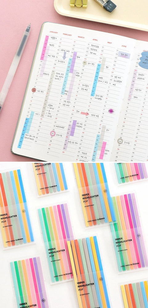 Index Long Highlighter POP Sticky Notes [2types]