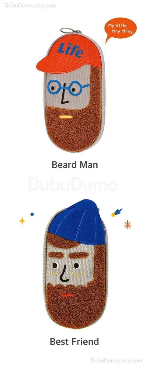 Beard Man Pencil Case [2types] | Pen Pouch