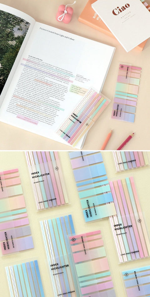 Index Long Highlighter Sticky Notes [2types]