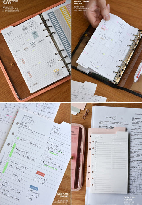 A6 Planner Inserts [5types] | Grid, Line Inserts, Diary Inserts, Refill