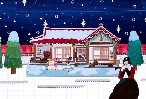 Winter Hanok Seal Sticker [2types] | Deco Sticker | Korean-style House