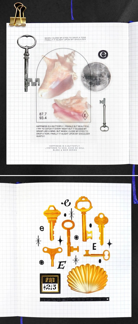 Glass Moon Journal [White] | Grid Notebook