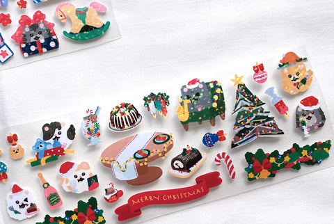 Kitty Christmas Seal Sticker [3types] | Cat Deco Sticker