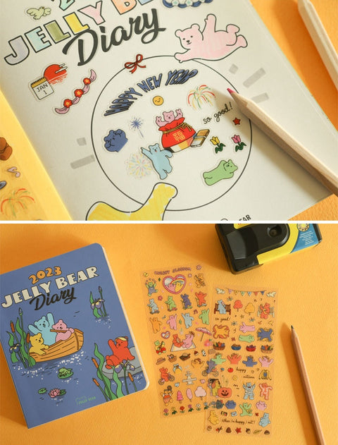 Jelly Bear Diary Seal Sticker 01-04 | Season