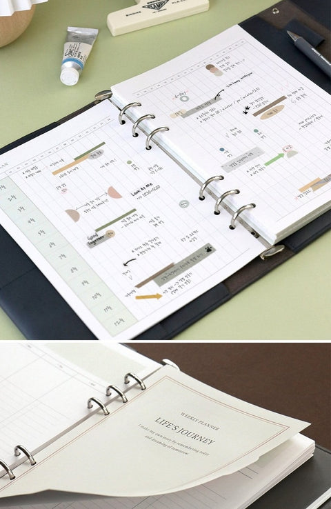 A5 Journey 6 Ring Weekly Planner Inserts [3types]