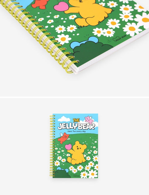 Twin Ring Grid Notebook - 05 Jelly Bear