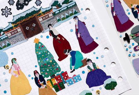 Winter Hanbok Seal Sticker | Deco Sticker