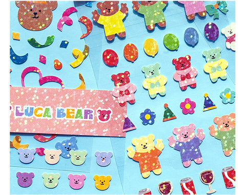 Luca Bear Seal Sticker Pack Set | 8sheets