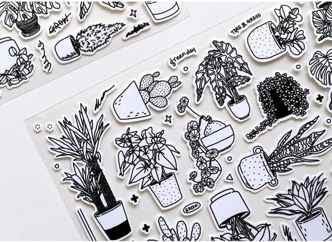 Flowerpot Line Seal Sticker | Deco Sticker