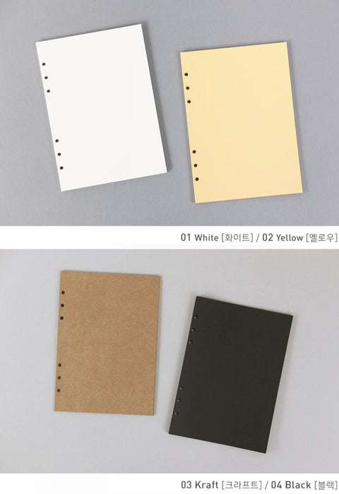 A5 6Rings Planner Inserts [4colors] | Thick Paper | Diary Inserts