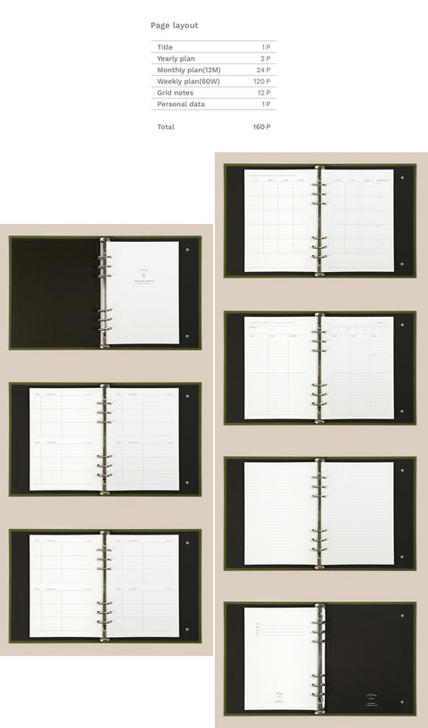 Attitude 6Ring Binder A5 & Planner Set [10colors]