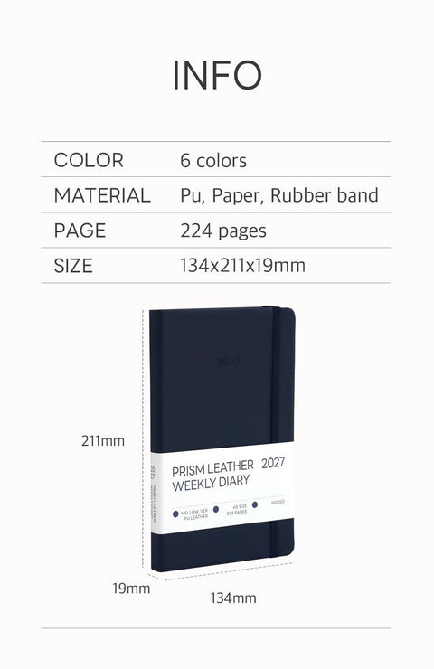 2027 PRISM A5 Weekly Diary [6colors] | Weekly Planner