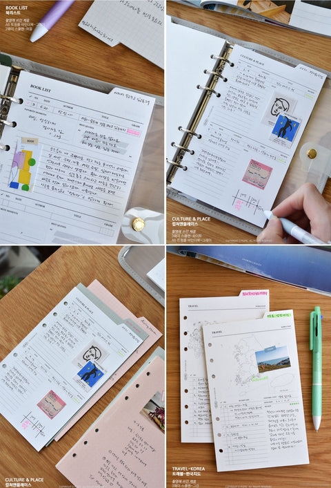 A6 Planner Inserts [5types] | Grid, Line Inserts, Diary Inserts, Refill