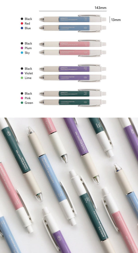 0.38mm Smoothing 3 Color Ballpoint Pen [4colors]