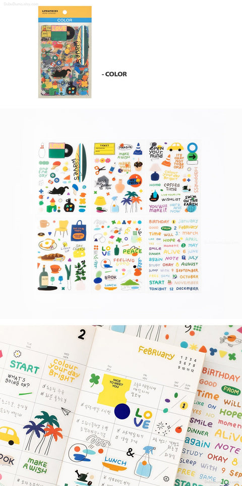 LIFE&PIECES Sticker Collection Pack [3types] | 6sheets