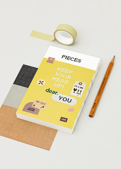 LIFE & PIECES Vintage Typo Sticker Pack | 6sheets