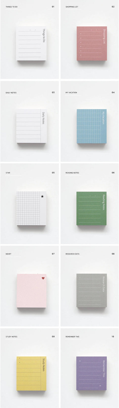 Index Sticky Notes [10types]