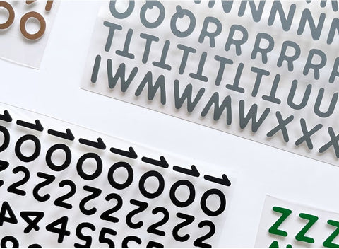 Handwritten Numbers Alphabet Matte Seal Sticker [3colors] | Deco Sticker
