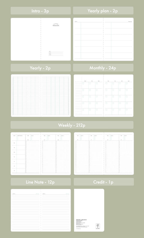 Focus On Weekly Planner [5colors]