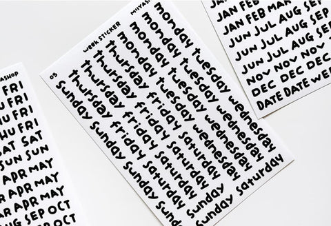 Uncut Sticker [Chubby Handwriting Day and Month] | Deco Sticker