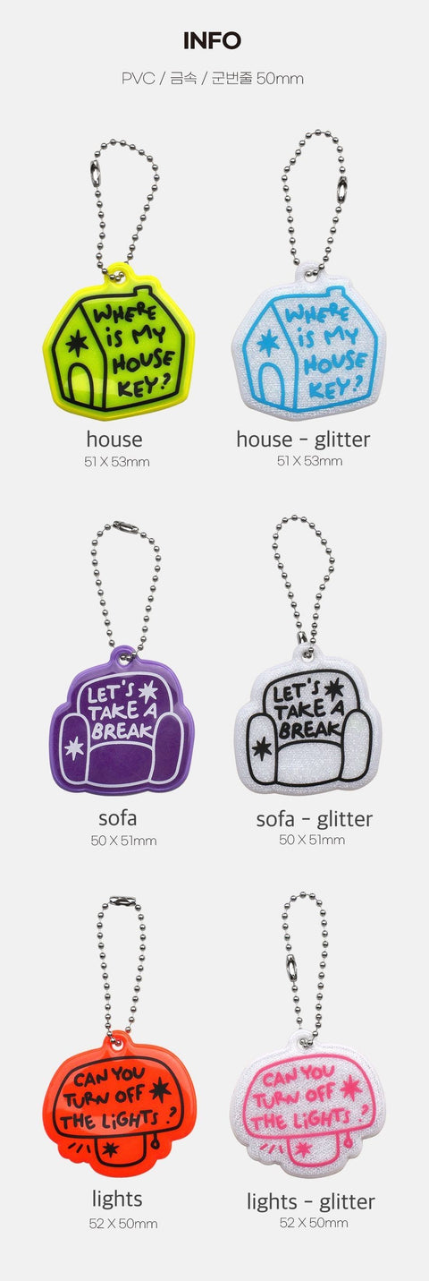 BE ON D Reflector Key Rings [6types] | Diary Charm