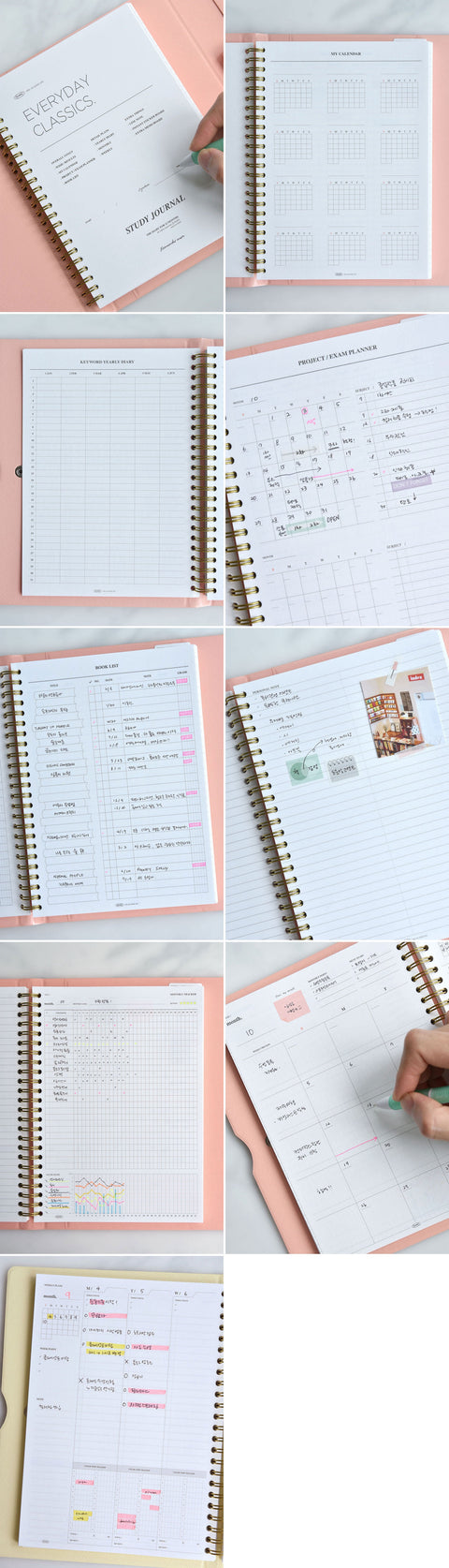 Spring Gentle Planner [20types] | Time Planner | Grid Weekly Planner