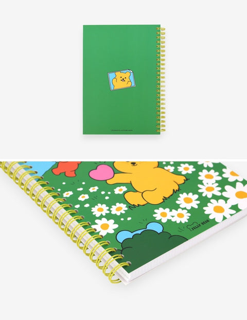 Twin Ring Grid Notebook - 05 Jelly Bear