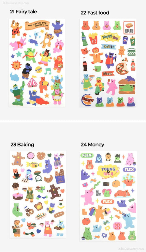 Jelly Bear Deco Sticker Pack [21-24]