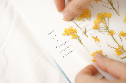 Pressed Flower Sticker [Mimosa] | Printed Dried Flower Sticker