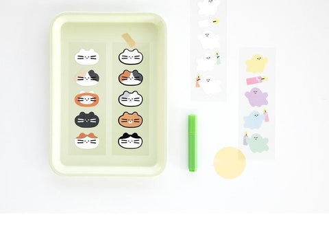 Herethere Mini Sticker [4types] | Cat, Kitty, Ghost