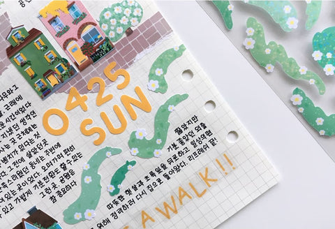 The Scent of Flowers, Grass Seal Sticker [2types] | Deco Sticker