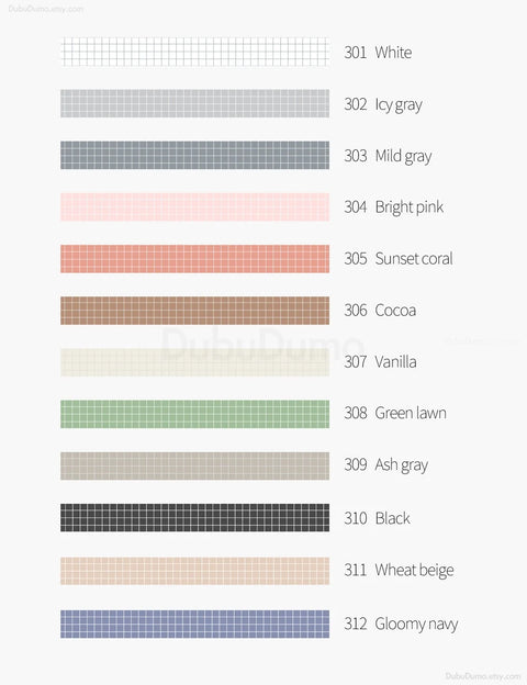 Arte Masking Tape 12P SET [Gloomy Grid]