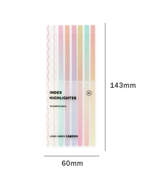 Index Long Highlighter Sticky Notes [2types]