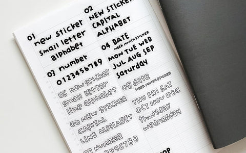 Uncut Sticker [Chubby Handwriting Lined Alphabet] | Deco Sticker