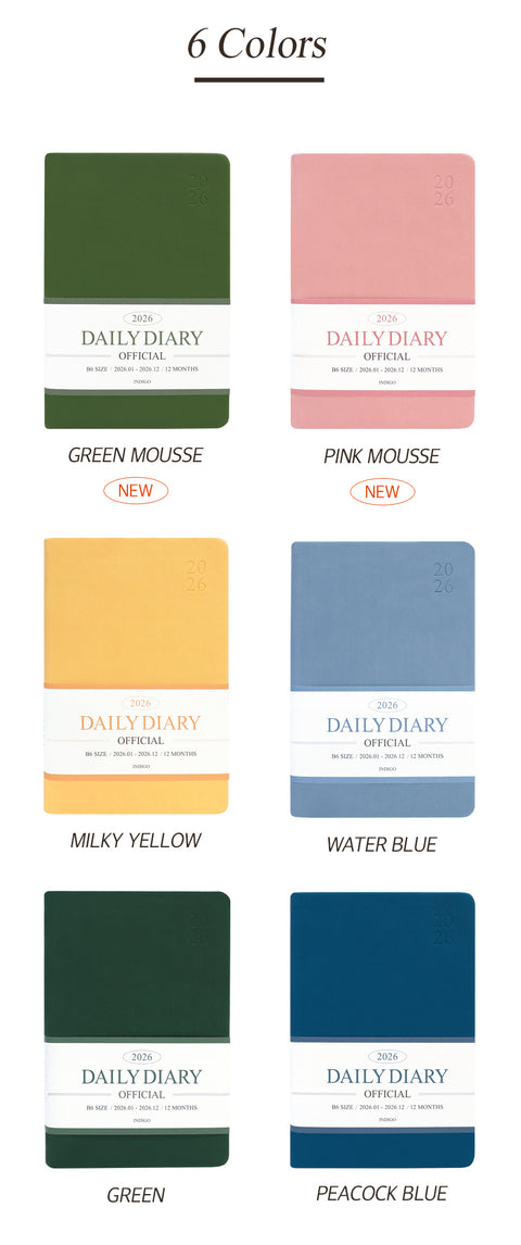 2026 Official Daily Diary Time Planner B6 [6colors] | Daily Diary 2026