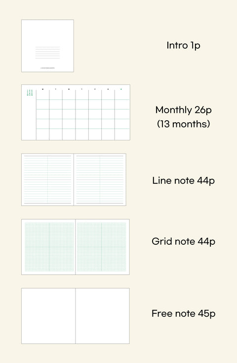 O-CHECK Square Monthly Planner [4types]