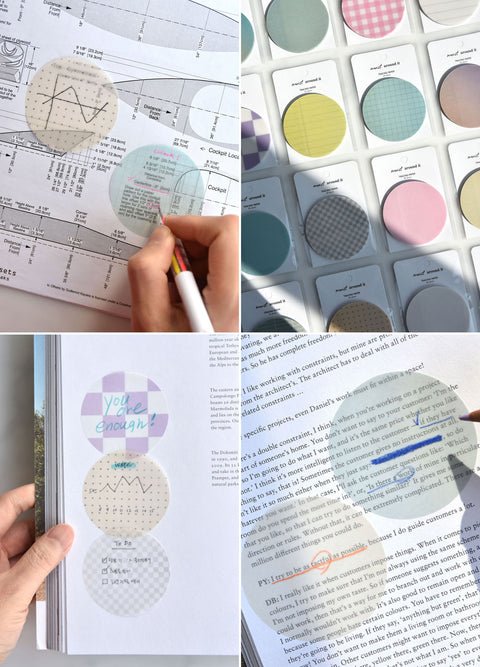 Moist Round Sticky Notes [16types] | Tracing Adhesive Paper