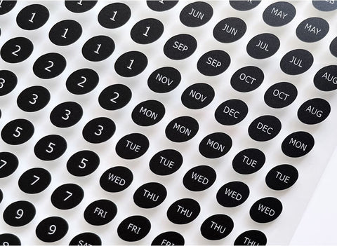 Black Ellipse Day Seal Sticker | Deco Sticker