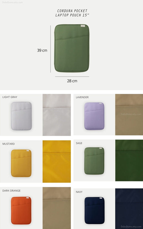 15" Cordura Laptop Pouch [6colors]