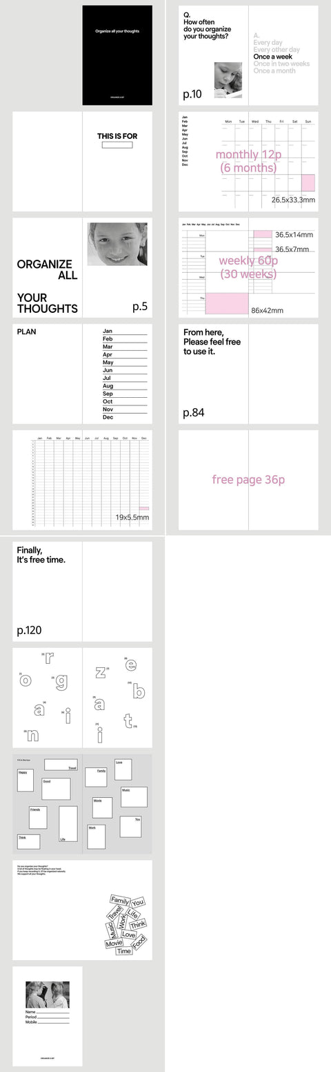 OAB Organize Weekly Diary ver.3 [3colors] | Weekly Planner