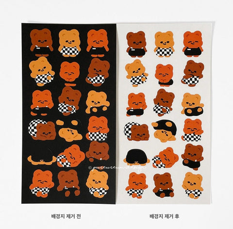 Deco Sticker [Cupid Bear Checkerboard]