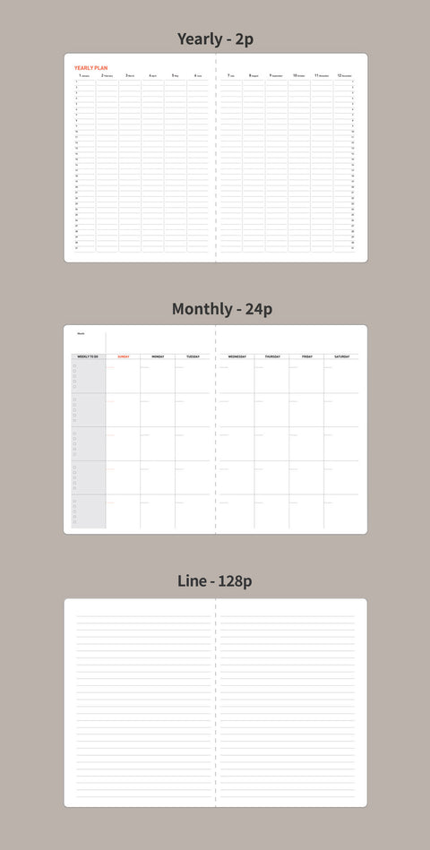 Soft Cover Monthly Planner [10colors]