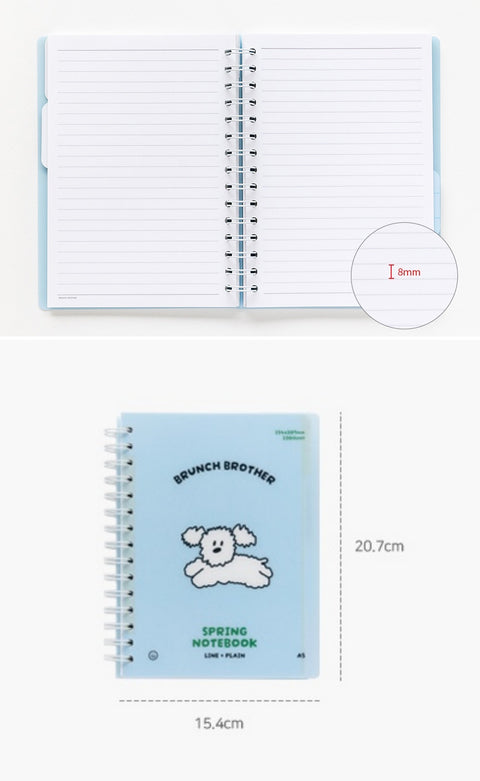 Brunch Brother PP Index Notebook A5 [4types] | Line + Plain Notebook