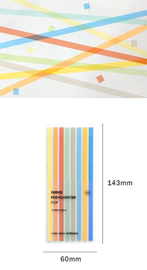 Index Long Highlighter POP Sticky Notes [2types]