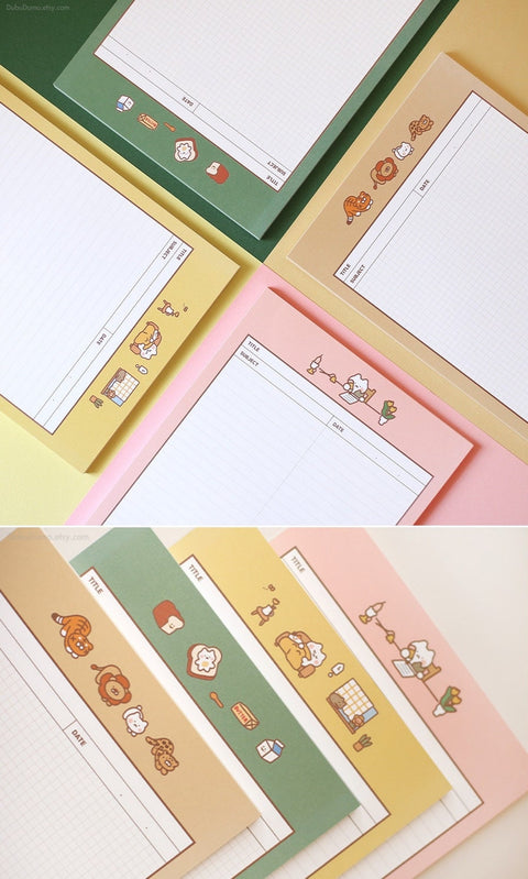 B5 Grid & Lined Notepads Cat [8types] | Memo Pads